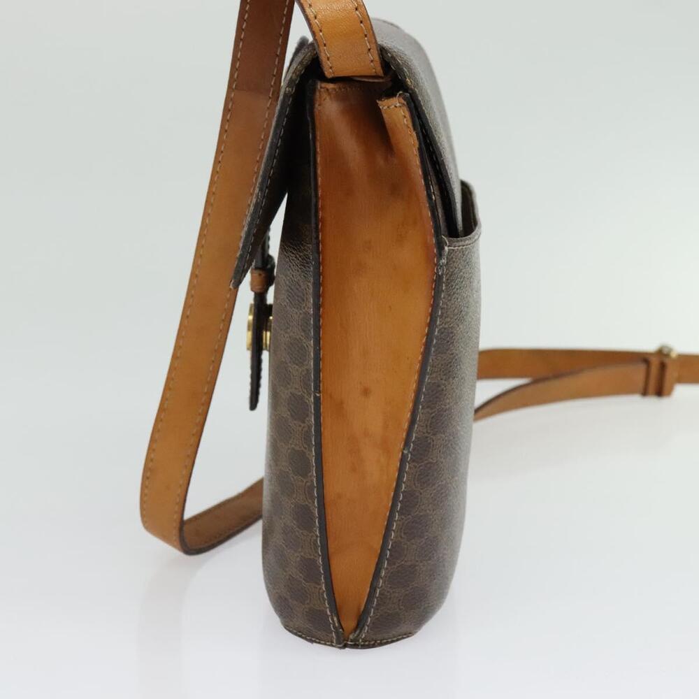 CELINE Macadam Canvas Shoulder Bag Pvc Leather Brown Gold - Picture 4 of 12